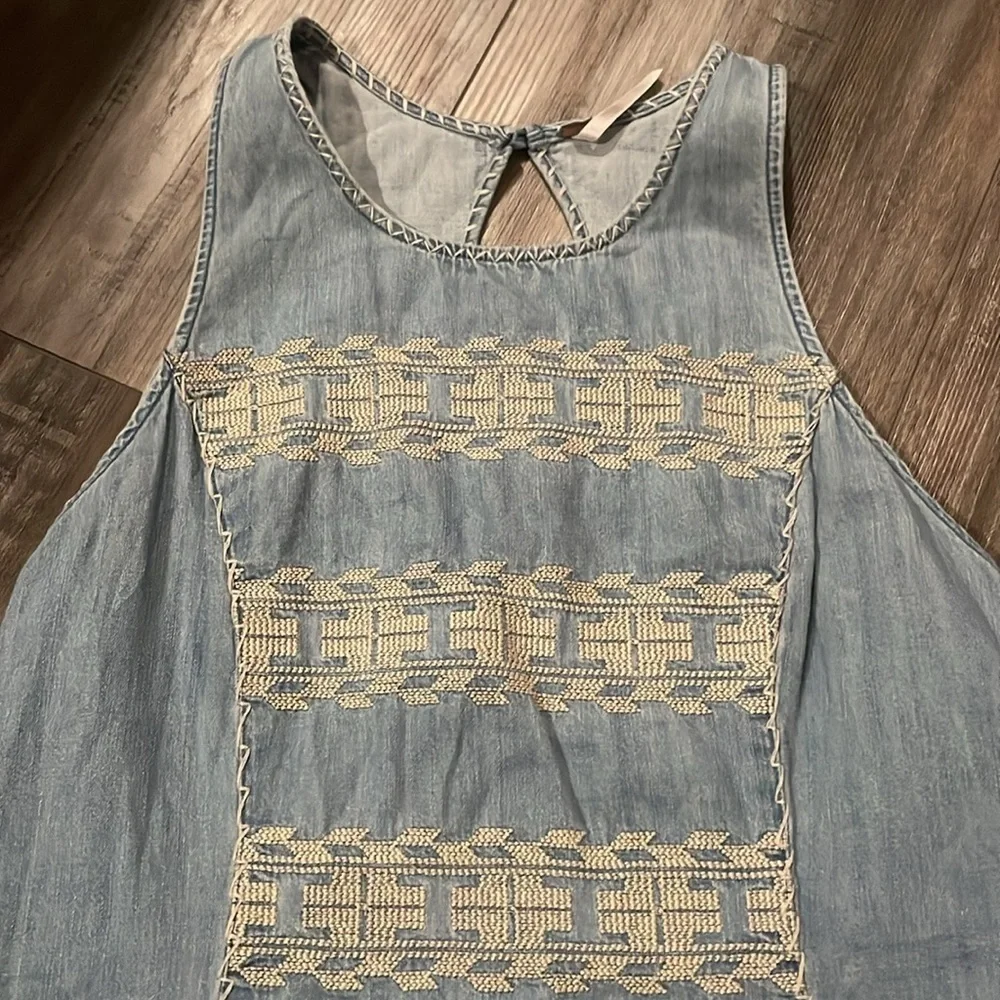 Free People Aztec chambray festival dress medium